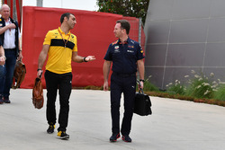 Cyril Abiteboul, Renault Sport F1 Managing Director and Christian Horner, Red Bull Racing Team Princ