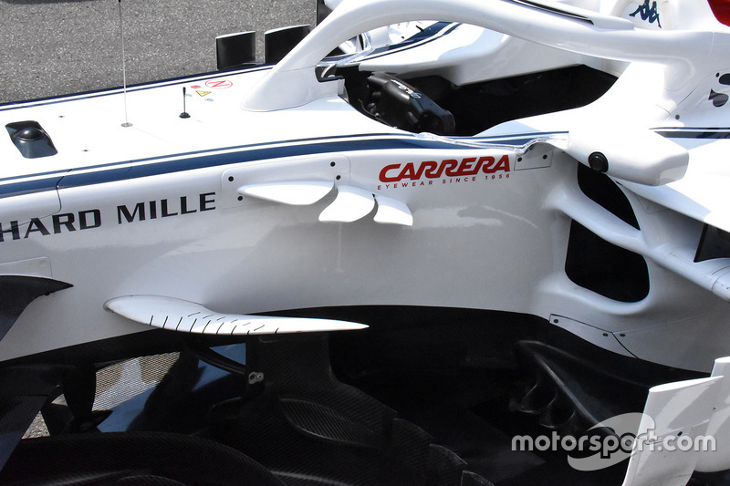 Sauber C37, oldalnézet, részletfotó