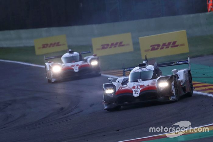 #8 Toyota Gazoo Racing Toyota TS050: Sébastien Buemi, Kazuki Nakajima, Fernando Alonso, #7 Toyota Gazoo Racing Toyota TS050: Mike Conway, Jose Maria Lopez, Kamui Kobayashi