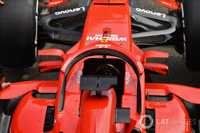 Ferrari SF71H with mirrors on halo