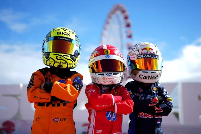 Charles Leclerc, Ferrari, Lando Norris, McLaren, Max Verstappen, Red Bull Racing