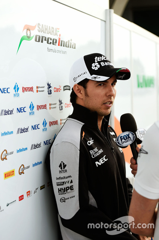 Sergio Pérez, Sahara Force India F1 con los medios de comunicación