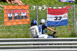 Race retiree Valtteri Bottas, Mercedes-AMG F1 on a scooter