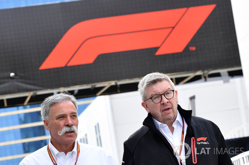 Chase Carey, Chief Executive Officer and Executive Chairman of the Formula One Group and Ross Brawn, Formula One Managing Director of Motorsports