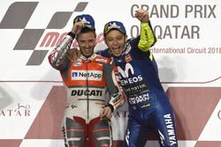 Ganador, Andrea Dovizioso, Ducati Team, tercero, Valentino Rossi, Yamaha Factory Racing