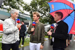 Damon Hill, Sky TV, Nico Rosberg, Mercedes-Benz Ambassador and Simon Lazenby, Sky TV