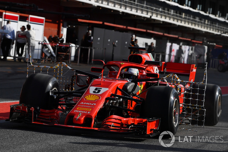 Sebastian Vettel, Ferrari SF71H con sensori aerodinamici