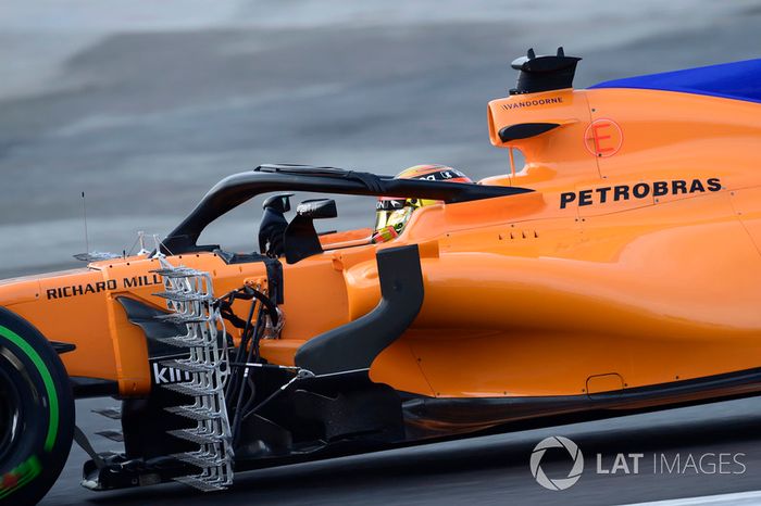 Stoffel Vandoorne, McLaren MCL33, avec des capteurs aéro