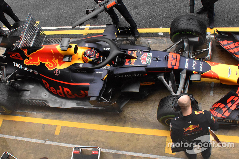 Max Verstappen, Red Bull Racing RB14 with sensor equipment