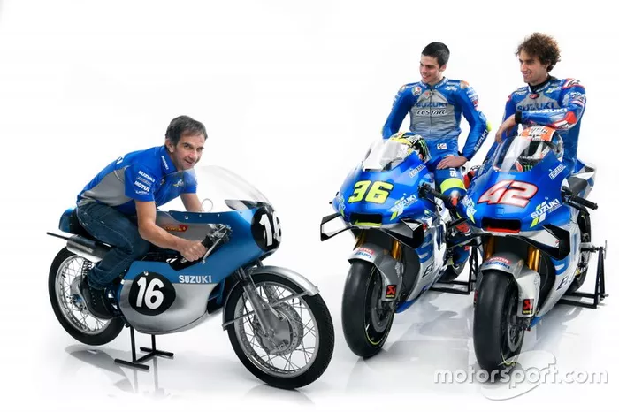 Joan Mir, Alex Rins, Team Suzuki MotoGP and Davide Brivio, Team manager Team Suzuki MotoGP
