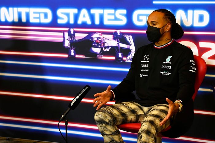 Lewis Hamilton, Mercedes en la rueda de prensa de los pilotos