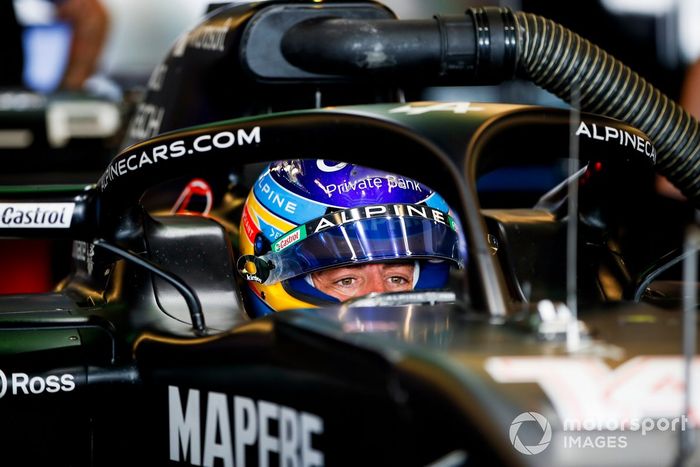 Fernando Alonso, Alpine F1, Renault RS19 adaptado (muleto) con los Pirelli de 18 pulgadas