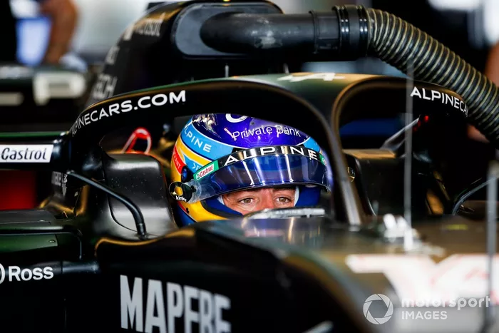 Fernando Alonso, Alpine F1, Renault RS19 adaptado (muleto) con los Pirelli de 18 pulgadas