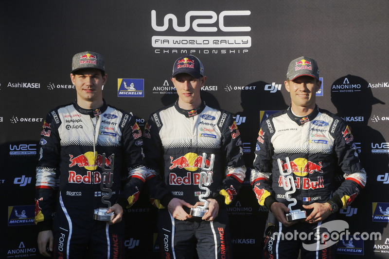 Teemu Suninen, M-Sport Ford WRT, Elfyn Evans, M-Sport Ford WRT, Sébastien Ogier, M-Sport Ford WRT