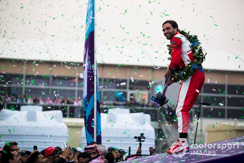 Jérôme d'Ambrosio, Mahindra Racing celebrates third position on the podium
