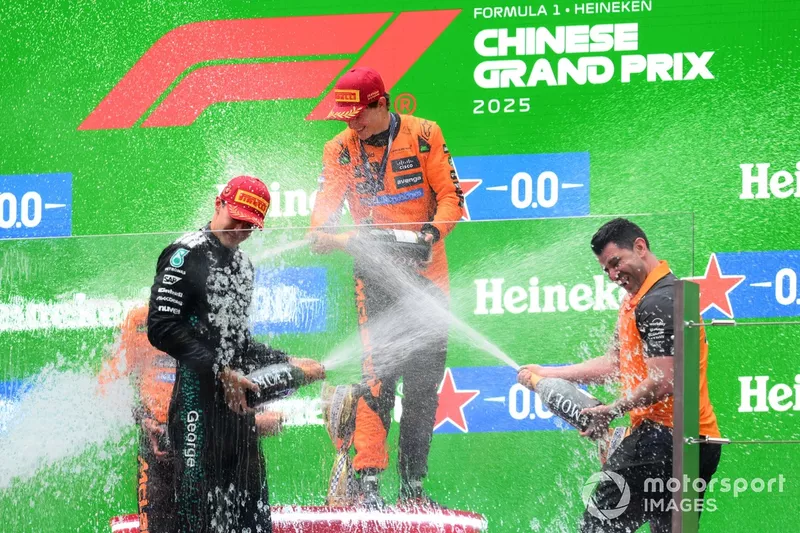 Lando Norris, McLaren, George Russell, Mercedes