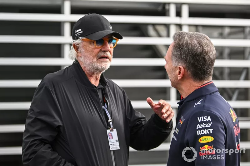 Flavio Briatore, conseiller exécutif, Alpine F1, Christian Horner, directeur d'équipe, Red Bull Racing 