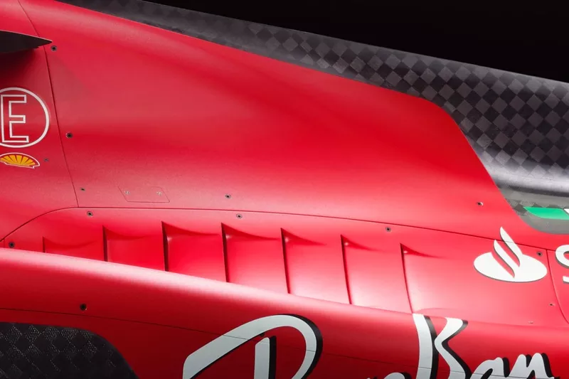 Ferrari SF-23. detail engine cover