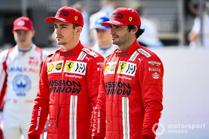 Charles Leclerc, Ferrari, y Carlos Sainz Jr., Ferrari 