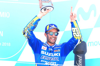 Podio: il terzo classificato Andrea Iannone, Team Suzuki MotoGP