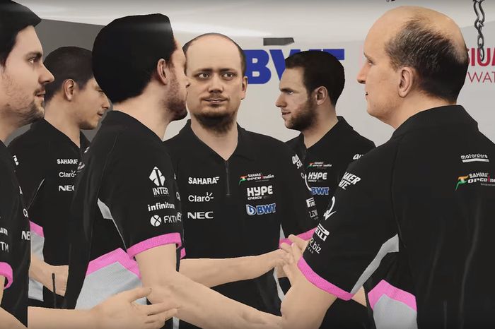 Force India team members