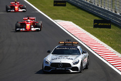 The Safety Car leads Sebastian Vettel, Ferrari SF70H, Kimi Raikkonen, Ferrari SF70H