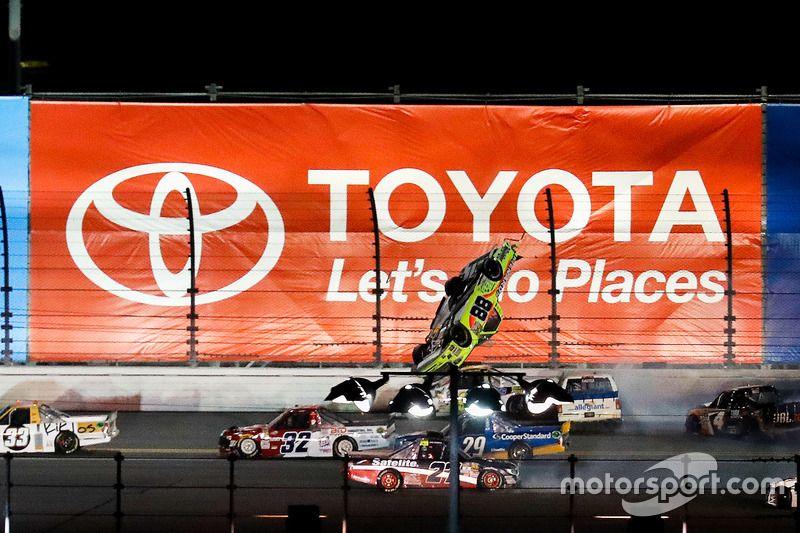 5. Matt Crafton, ThorSport Racing Toyota, airborne