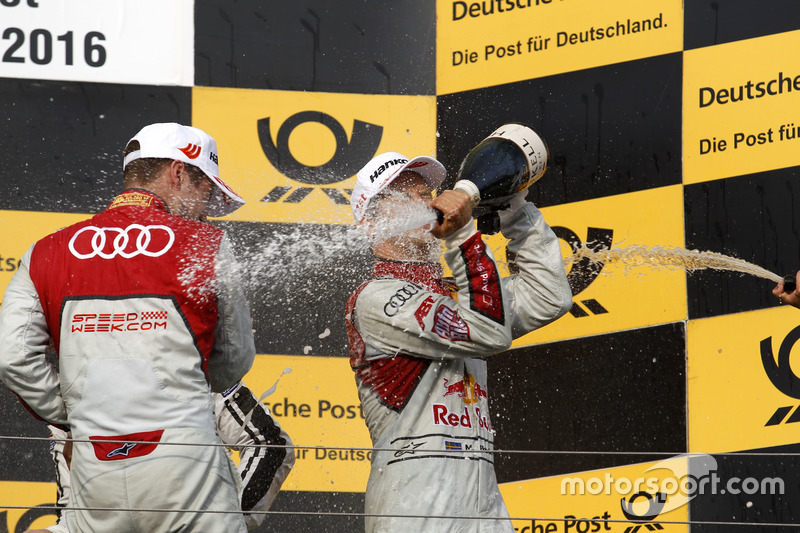 Podium: Adrien Tambay, Audi Sport Team Rosberg, Audi RS 5 DTM and Mattias Ekström, Audi Sport Team Abt Sportsline, Audi A5 DTM