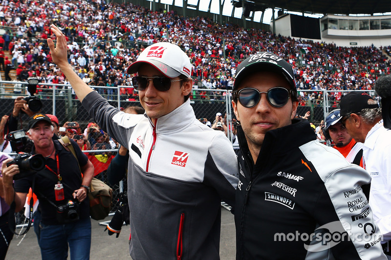 Esteban Gutierrez, Haas F1 Team con Sergio Perez, Sahara Force India F1