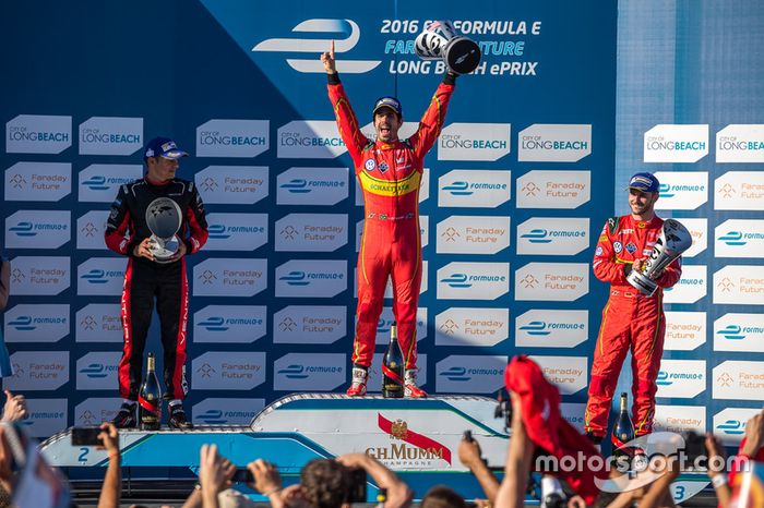 Podio: ganador Lucas di Grassi, ABT Schaeffler Audi Sport, segundo lugar Stéphane Sarrazin, Venturi, tercer lugar Daniel Abt, ABT Schaeffler Audi Sport