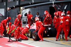 Sebastian Vettel, Ferrari SF70H, exits the pits from his first stop