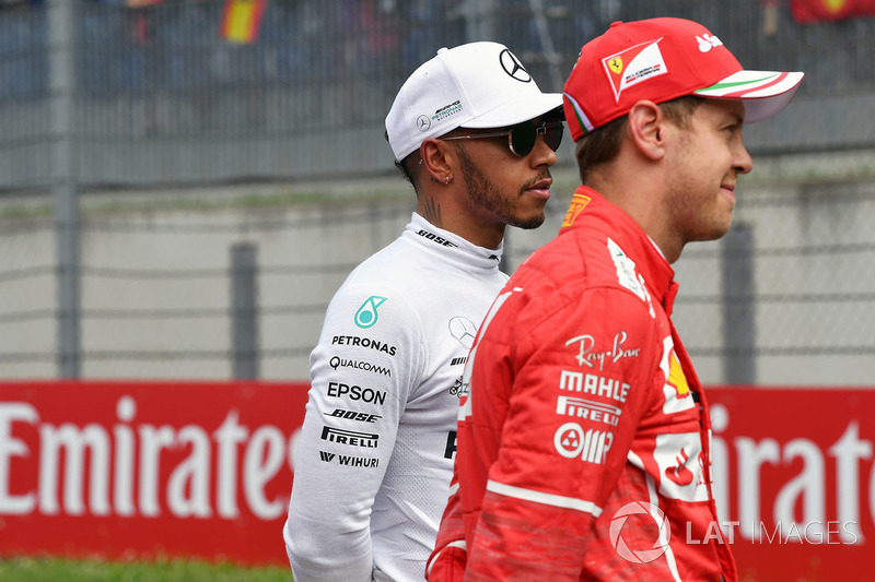 Lewis Hamilton, Mercedes AMG F1 and Sebastian Vettel, Ferrari