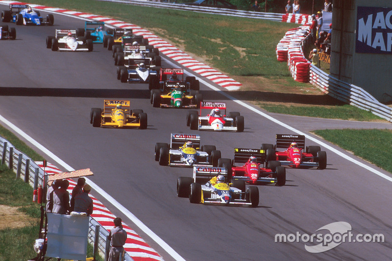 Найджел Менселл, Williams FW11B Honda, Герхард Бергер, Ferrari F187, Мікеле Альборето, Ferrari F187,