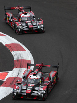#7 Audi Sport Team Joest Audi R18: Marcel Fässler, Andre Lotterer; #8 Audi Sport Team Joest Audi R18 e-tron quattro: Lucas di Grassi, Loic Duval, Oliver Jarvis