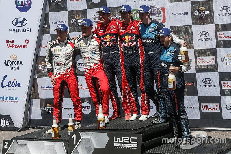 Ganadores, Sébastien Ogier, Julien Ingrassia, Citroën World Rally Team, segundo, Ott Tänak, Martin Järveoja, Toyota Racing, tercero, Elfyn Evans, Scott Martin, M-Sport Ford
