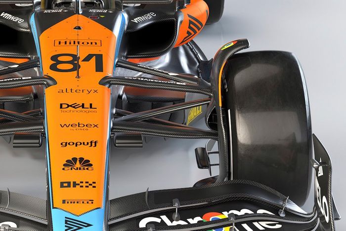 McLaren MCL60, detalle suspensión delantera