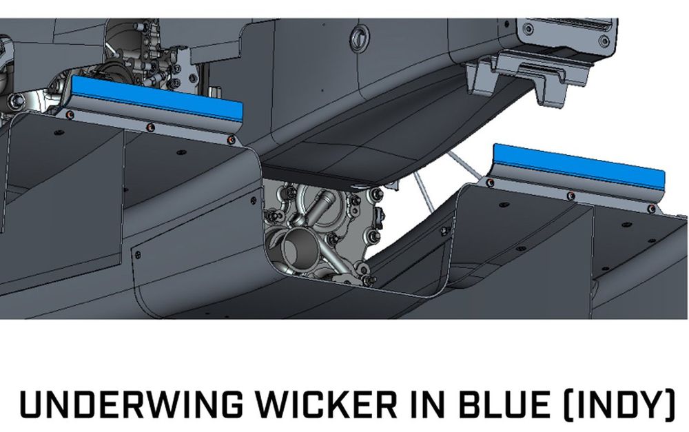 New IndyCar underwing wickers for Indy 500