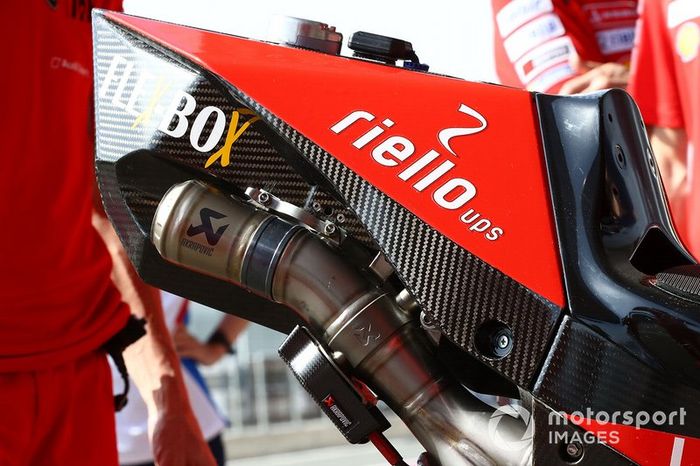 Detalle de la moto de Danilo Petrucci, Ducati Team