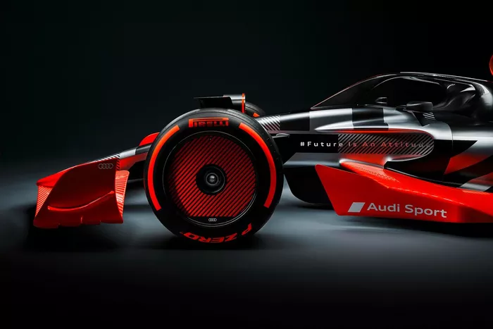 La monoplace de présentation de l'annonce Audi F1