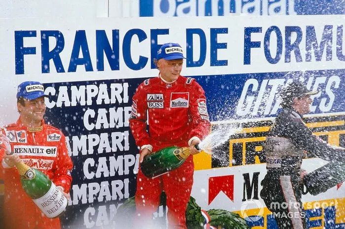 Niki Lauda, McLaren TAG Porsche, Patrick Tambay, Renault, Nigel Mansell, Lotus Renault
