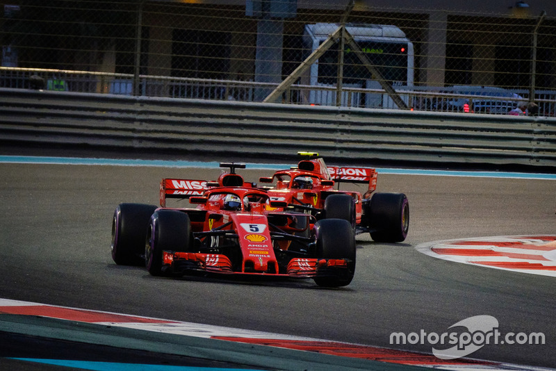 Sebastian Vettel, Ferrari and Kimi Raikkonen, Ferrari