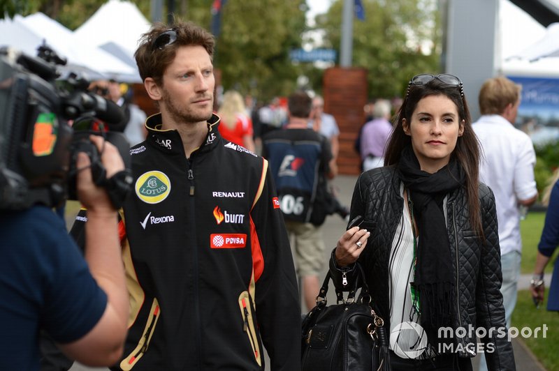 Romain Grosjean y su esposa Marion Jolles