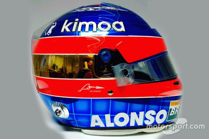 Le casque de Fernando Alonso, McLaren, pour sa dernière course en F1