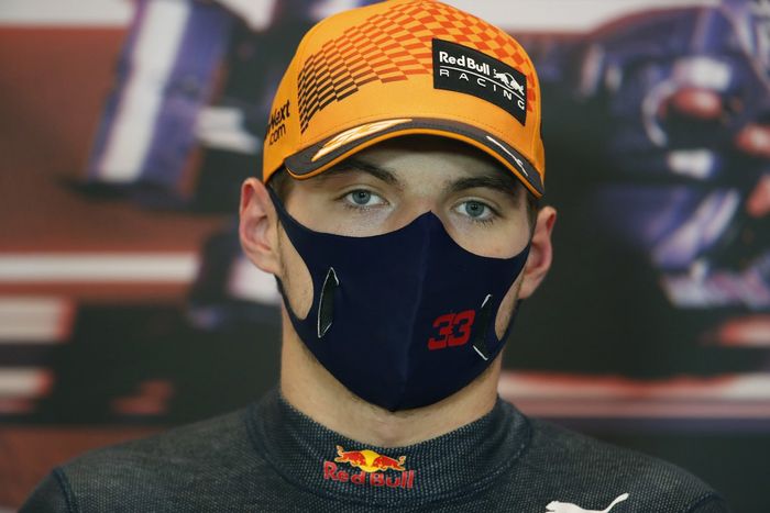Max Verstappen, Red Bull Racing, en la rueda de prensa posterior a la clasificación