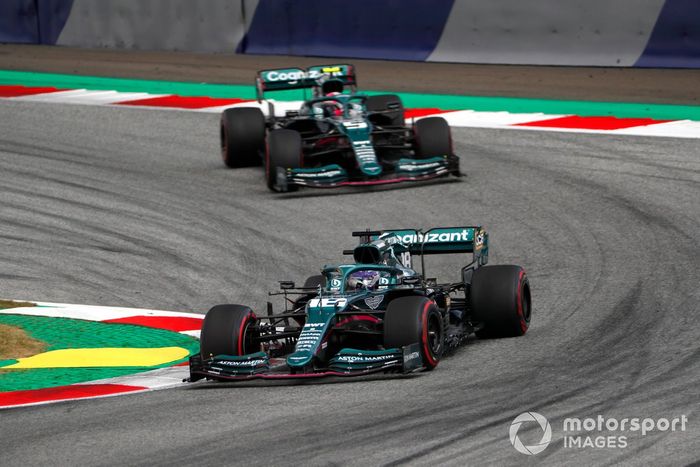 Lance Stroll, Aston Martin AMR21, Sebastian Vettel, Aston Martin AMR21