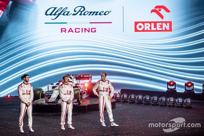 Antonio Giovinazzi, Kimi Raikkonen, Robert Kubica, Alfa Romeo Racing