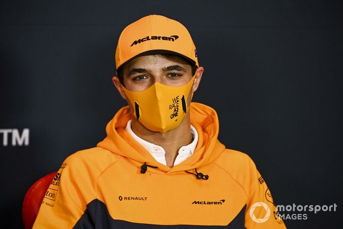 Lando Norris, McLaren, en la conferencia de prensa