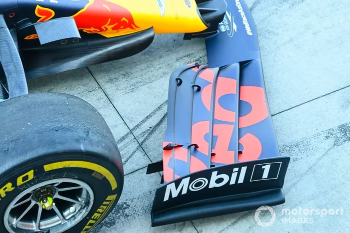 Front wing detail on the Red Bull Racing RB16 