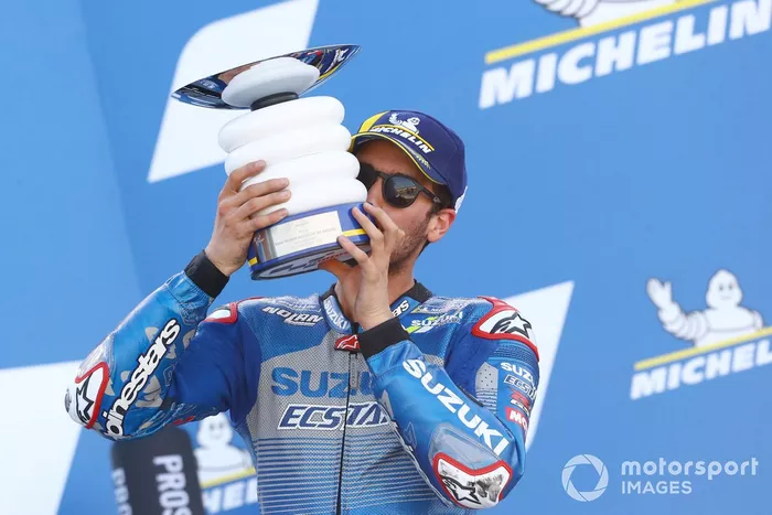 Il vincitore della gara Alex Rins, Team Suzuki MotoGP