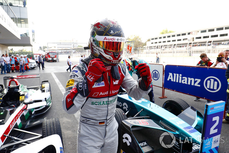 Daniel Abt, Audi Sport ABT Schaeffler, celebrates after winning the race